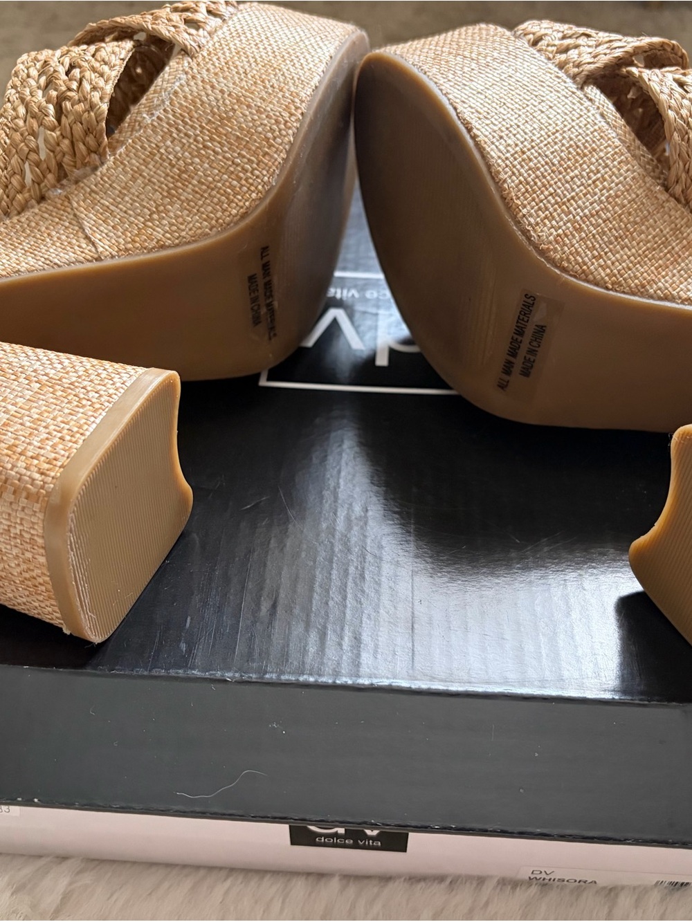 Dolce Vita Tan Braided Platform Wedge Sandals size7 4 1/4 hell and 1.5 plataform - Picture 2 of 10